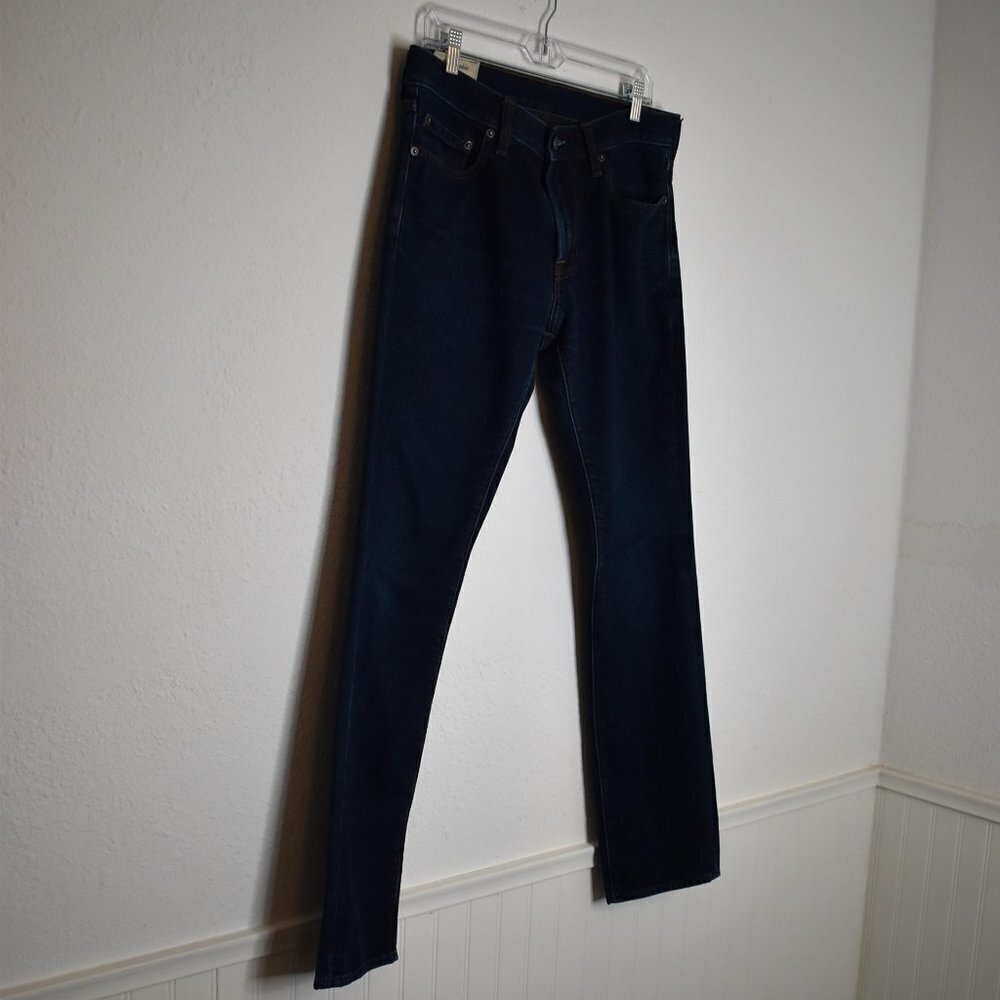 Abercrombie & Fitch Mens Jeans Sz 31 X 32 Skinny Mid Rise Dark Wash 5 Pocket - Picture 4 of 16